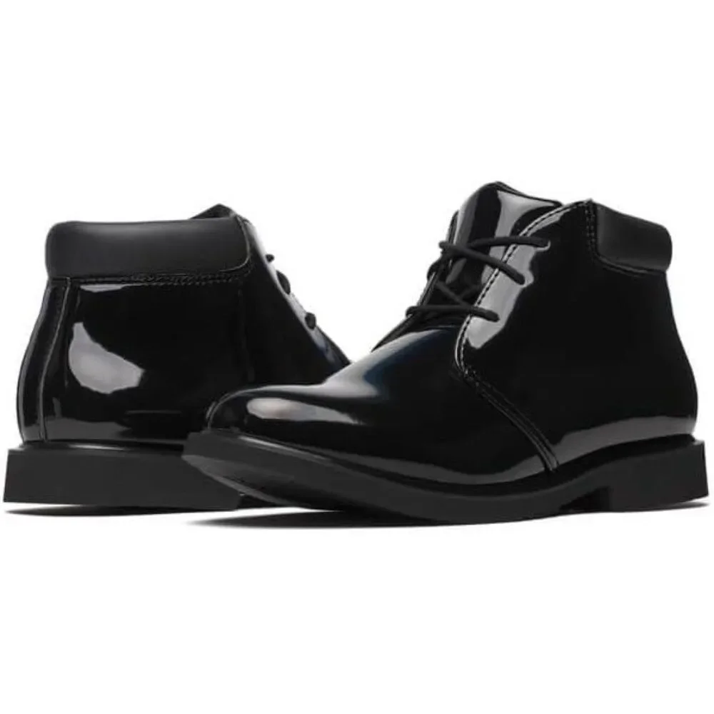 Thorogood Sz. 13M Mens Black Patent Leather Dress Ankle Boots Lace-Up Sole New‎